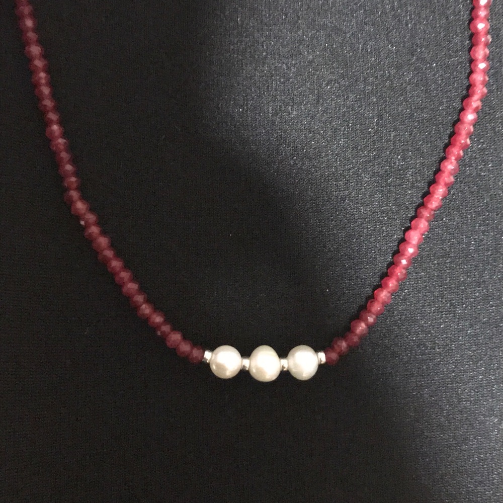 Sterling necklace with semi precious stones